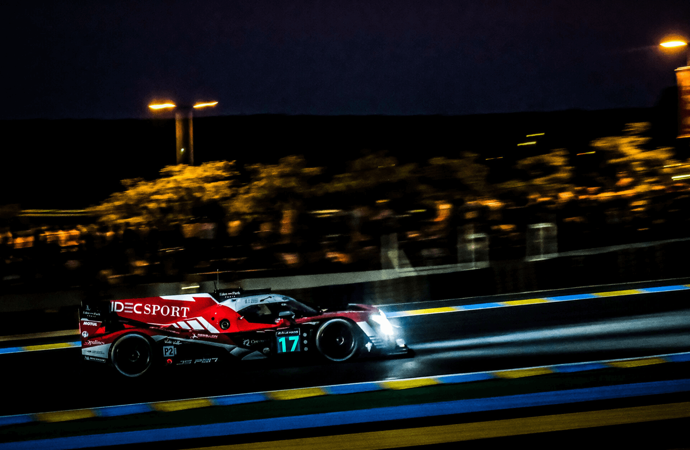 Le Mans motorsport race at night